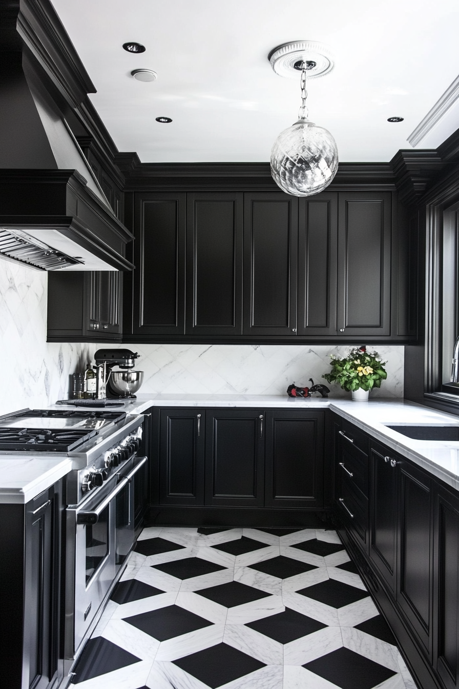 23. High-Contrast Harmony (Black And White Kitchen Ideas) - Black And White Kitchen Ideas