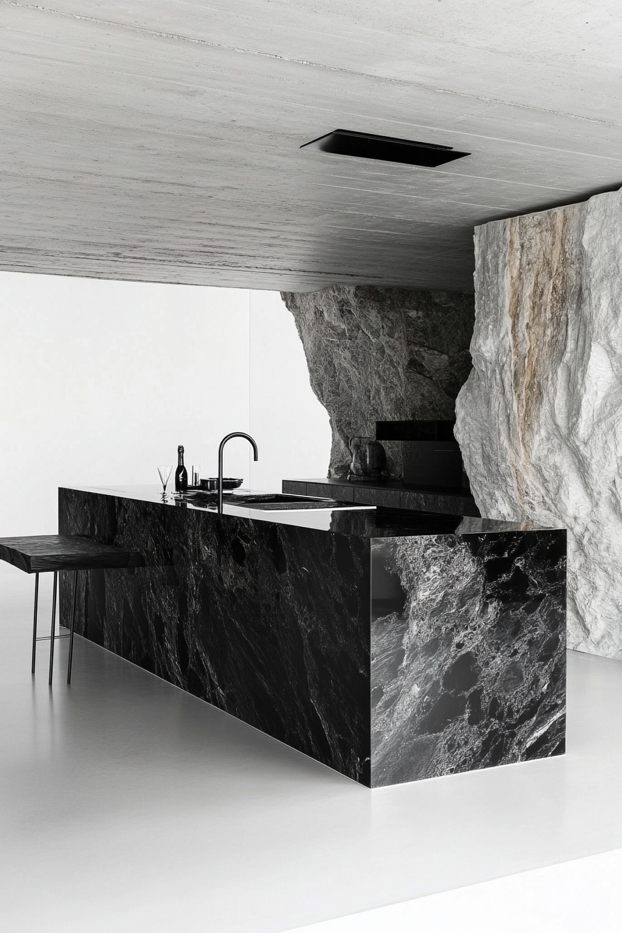 27. Luxury Minimalist (Black And White Kitchen Ideas) - Black And White Kitchen Ideas