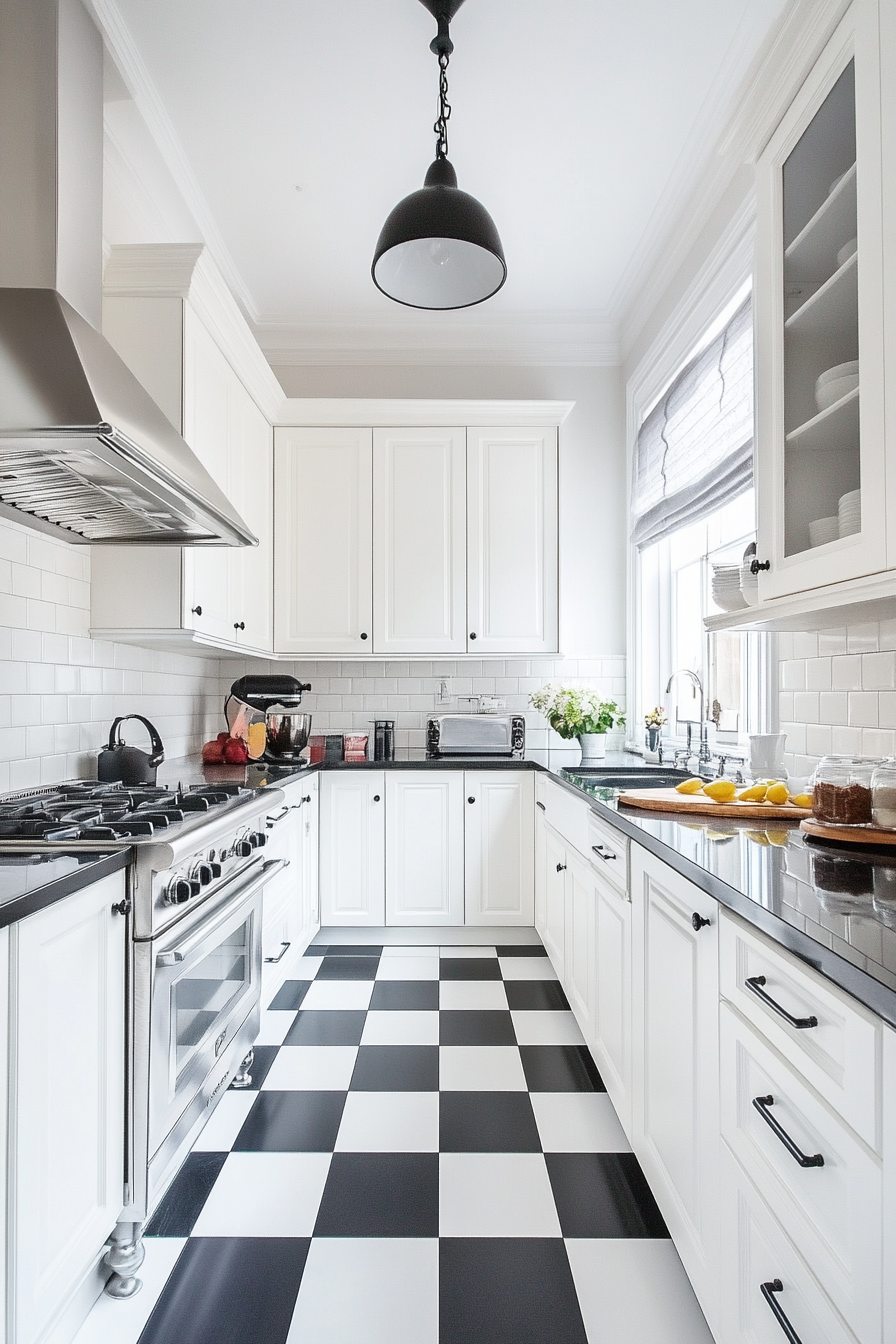 2. Classic Contrast (Black And White Kitchen Ideas) - Black And White Kitchen Ideas