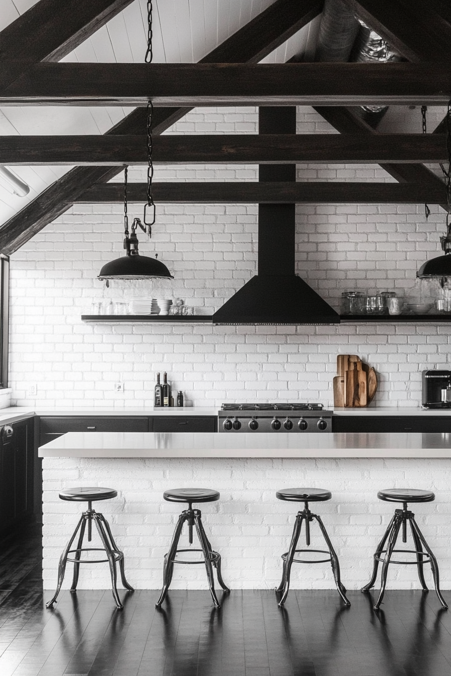 8. Industrial Edge (Black And White Kitchen Ideas) - Black And White Kitchen Ideas