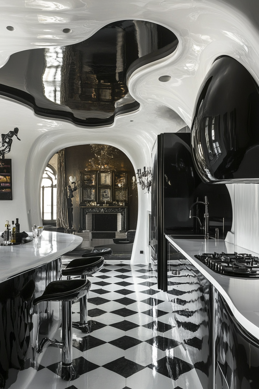 12. Futuristic Function (Black And White Kitchen Ideas) - Black And White Kitchen Ideas