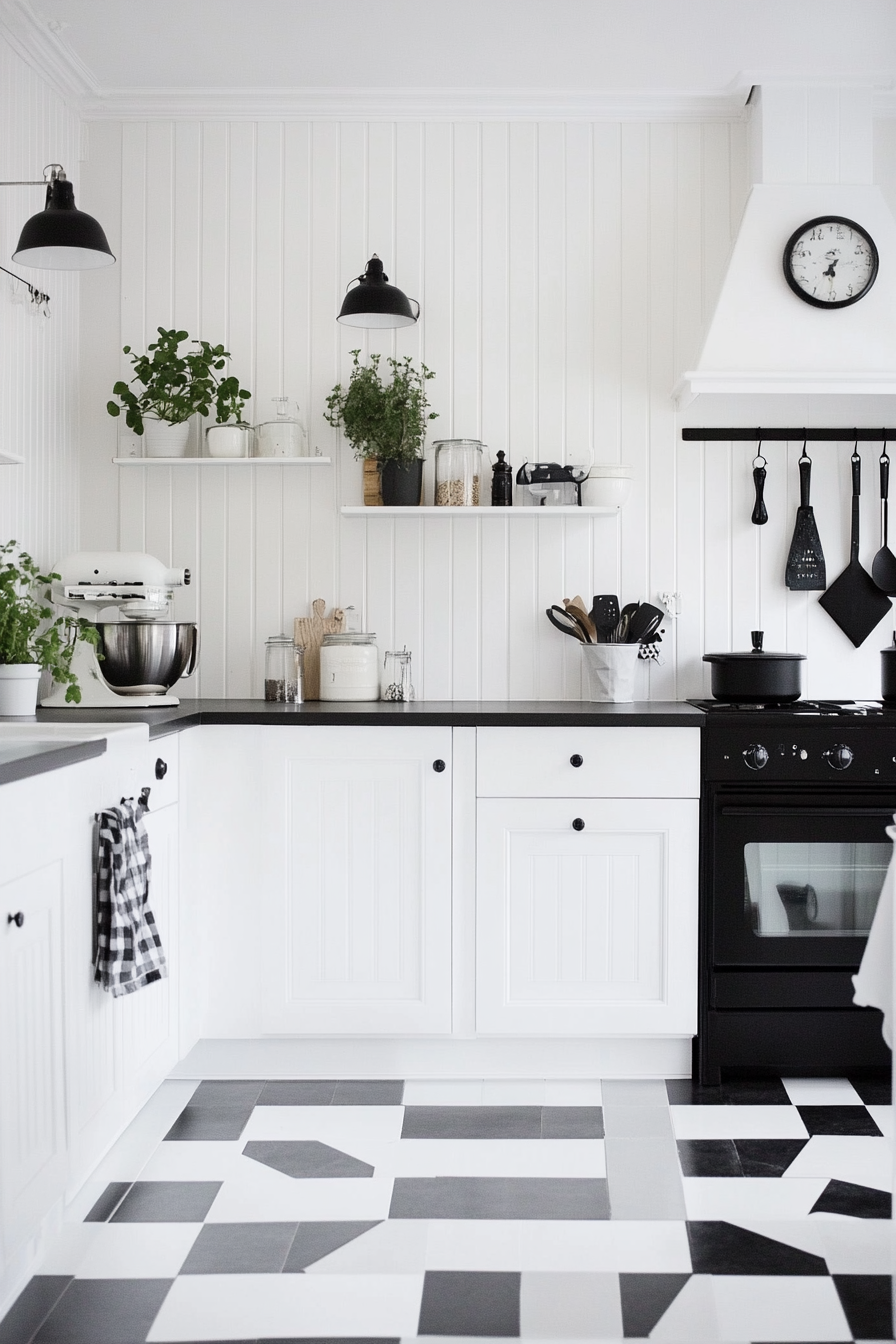 14. Vintage Vogue (Black And White Kitchen Ideas) - Black And White Kitchen Ideas