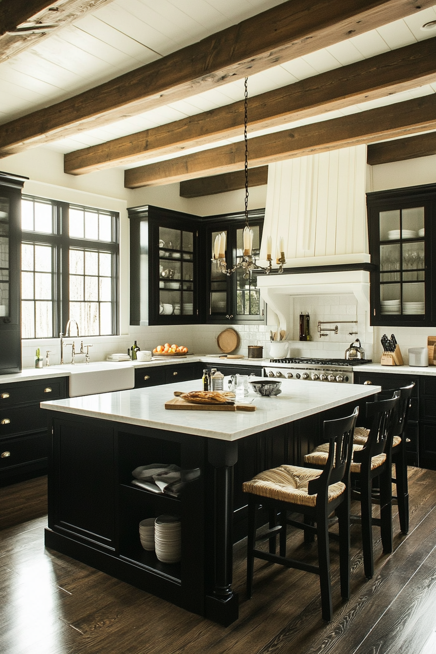 15. Sleek Symmetry (Black And White Kitchen Ideas) - Black And White Kitchen Ideas