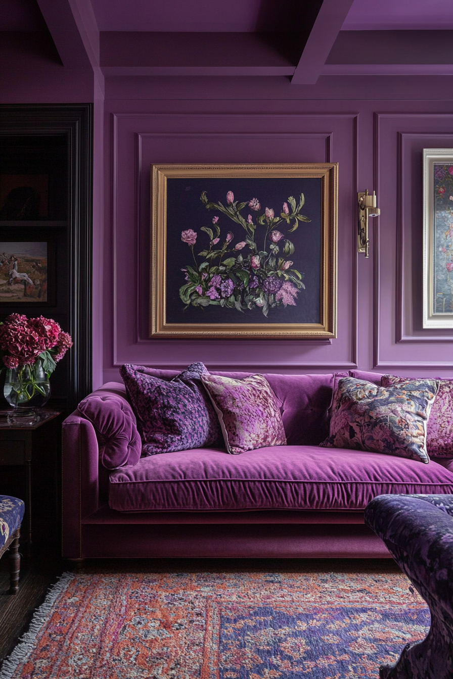 2. Violet Velvet Vision (Purple Living Room Ideas) - Purple Living Room Ideas