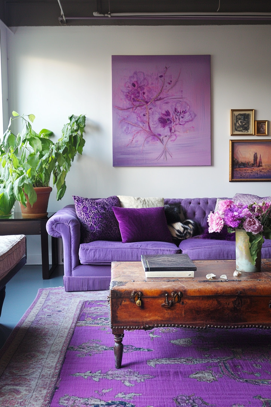 12. Pensive Purple Palette (Purple Living Room Ideas) - Purple Living Room Ideas
