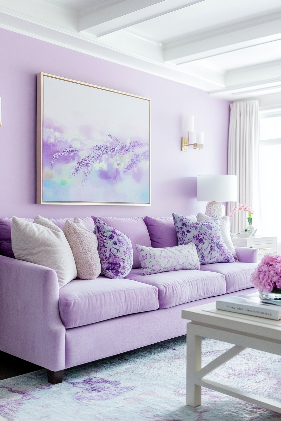 19. Whimsical Wisteria Waves (Purple Living Room Ideas) - Purple Living Room Ideas