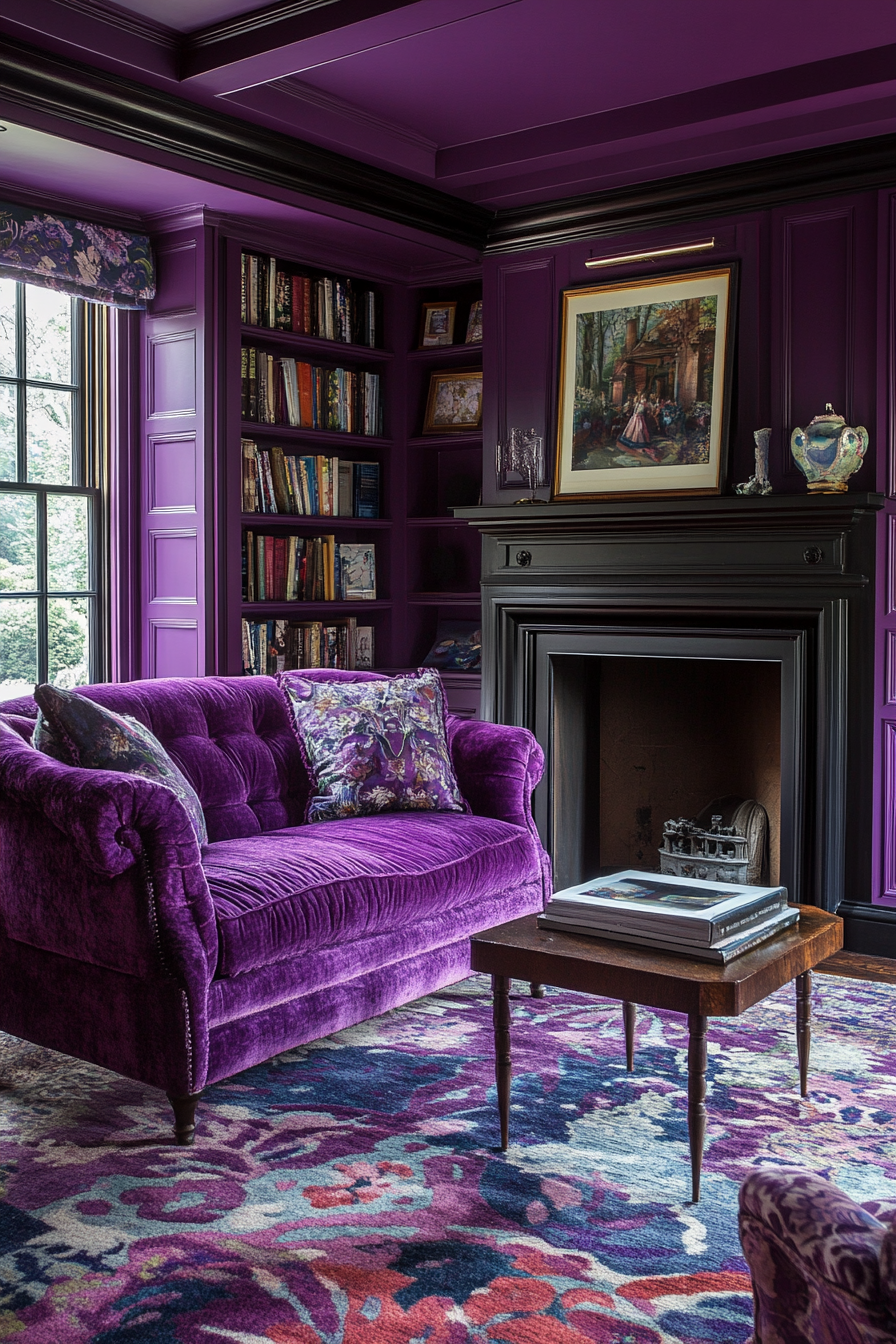24. Magical Mulberry Manor (Purple Living Room Ideas) - Purple Living Room Ideas