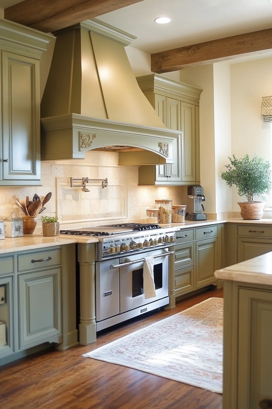 1. Sage Serenity (Olive Green Kitchen Ideas) - Olive Green Kitchen Ideas