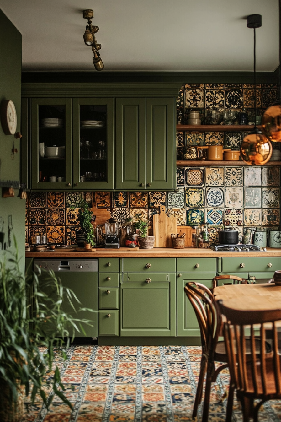 5. Bohemian Rhapsody (Olive Green Kitchen Ideas) - Olive Green Kitchen Ideas
