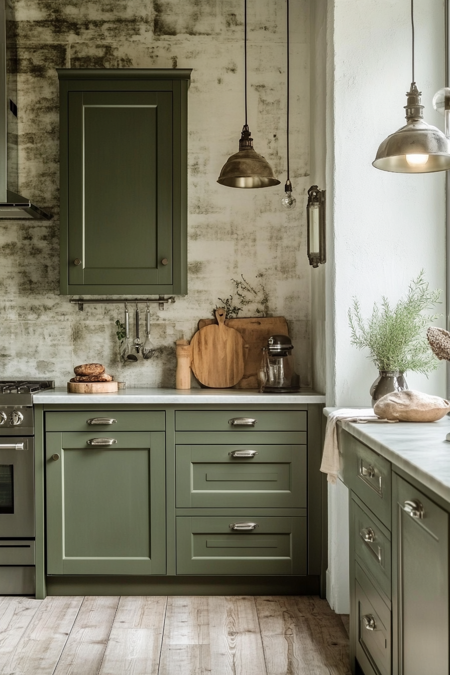 12. Art Deco Delight (Olive Green Kitchen Ideas) - Olive Green Kitchen Ideas