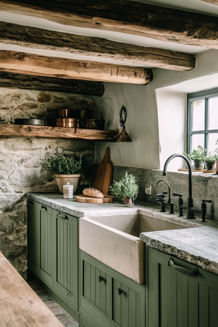 15. Rustic Revival (Olive Green Kitchen Ideas) - Olive Green Kitchen Ideas