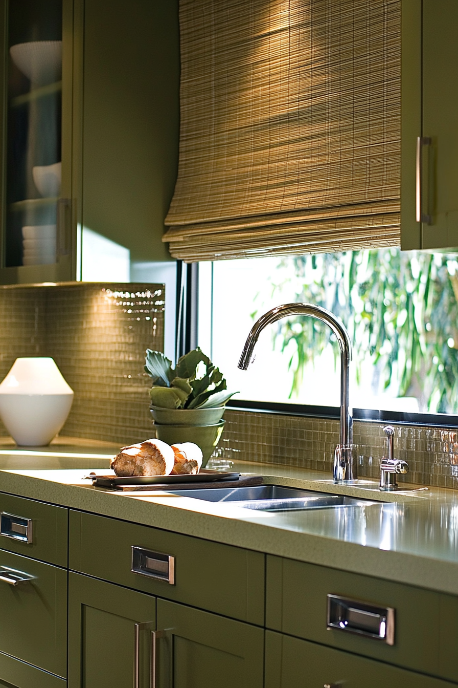 22. Asian Influence (Olive Green Kitchen Ideas) - Olive Green Kitchen Ideas