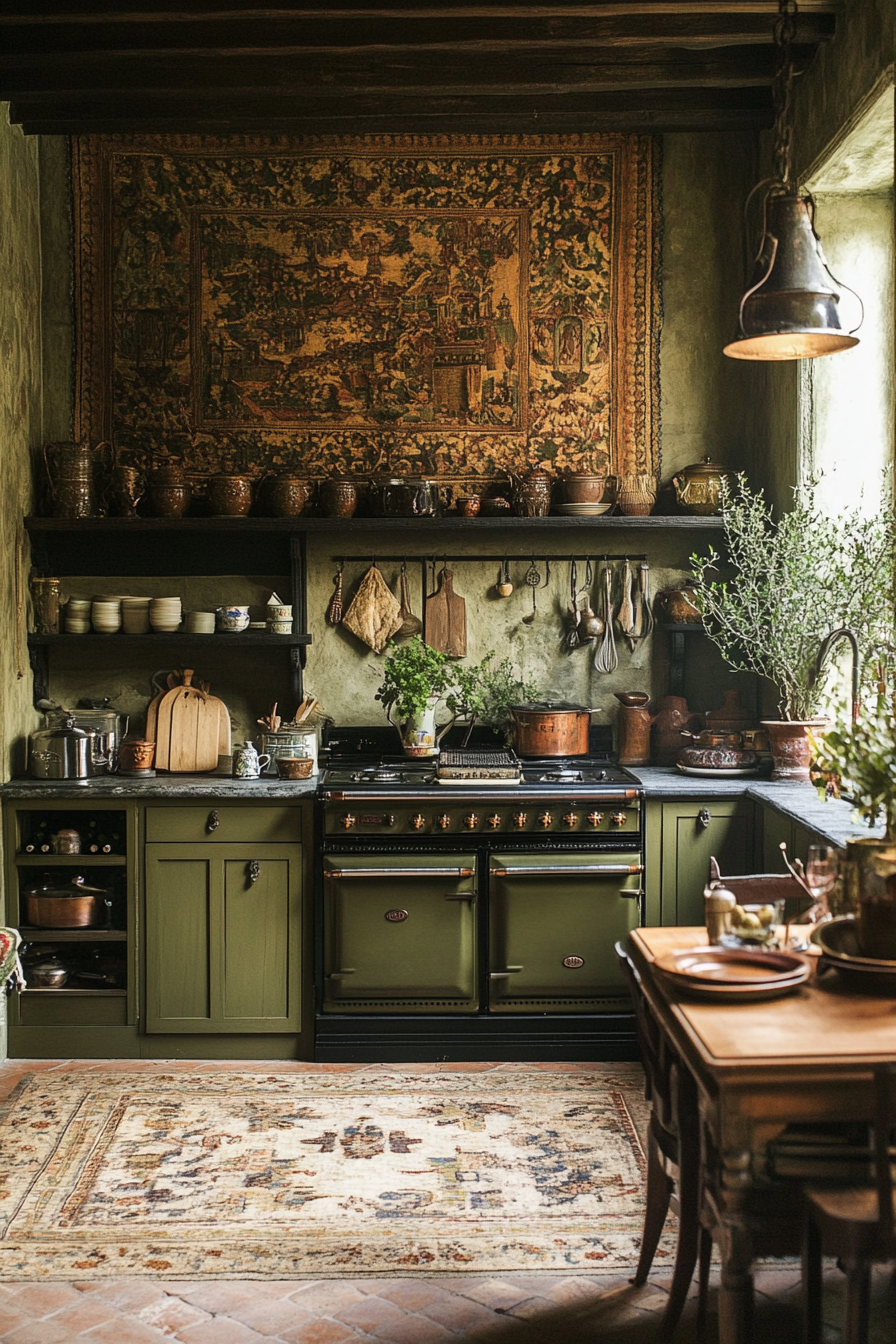 25. Old World Opulence (Olive Green Kitchen Ideas) - Olive Green Kitchen Ideas