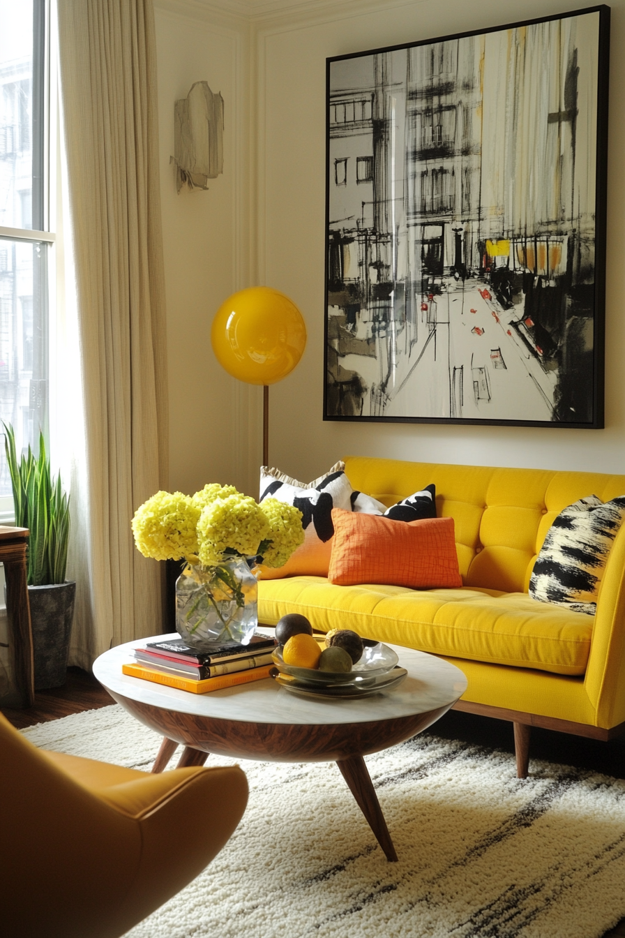 6. Citrus Splash (Yellow Living Room Ideas) - Yellow Living Room Ideas