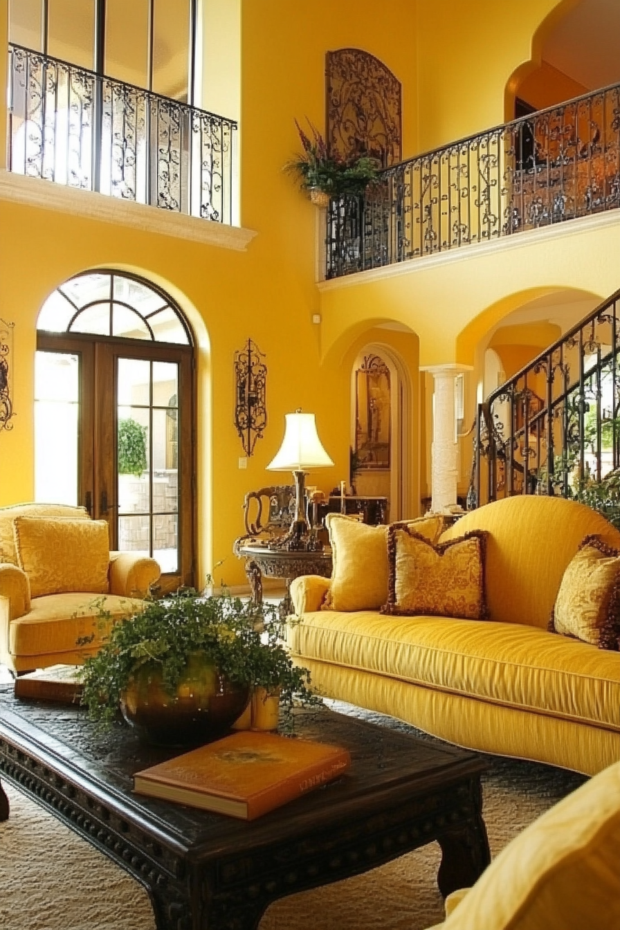 12. Tuscany Sunrise (Yellow Living Room Ideas) - Yellow Living Room Ideas
