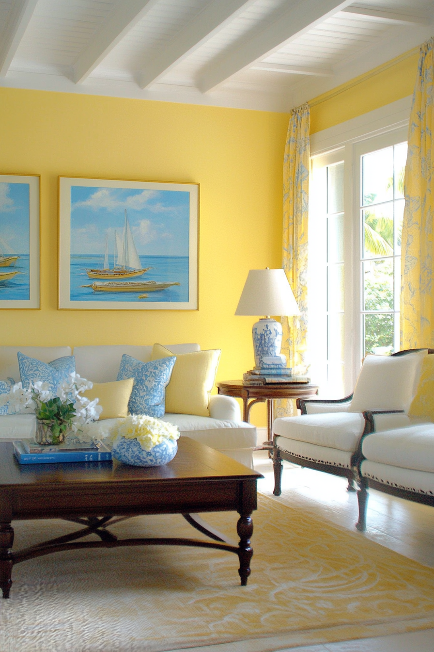 21. Mediterranean Bliss (Yellow Living Room Ideas) - Yellow Living Room Ideas