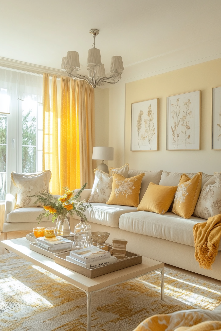 24. Subtle Sunshine (Yellow Living Room Ideas) - Yellow Living Room Ideas