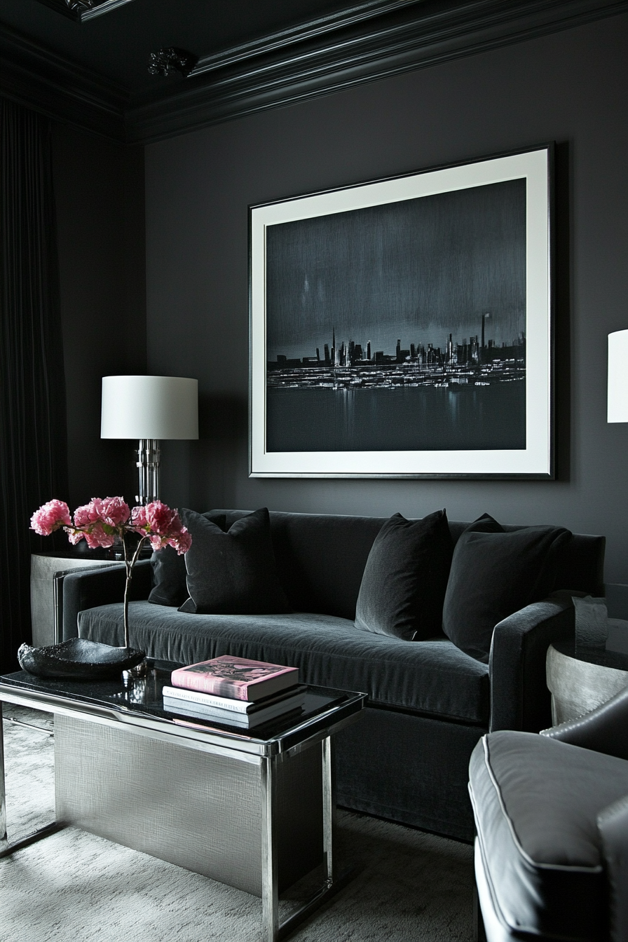 1. Modern Minimalist (Grey And Black Living Room Ideas) - Grey And Black Living Room Ideas