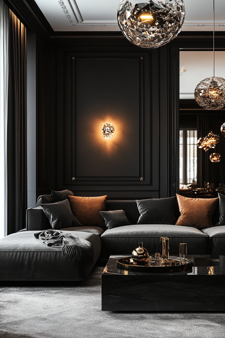 9. Art Deco Revival (Grey And Black Living Room Ideas) - Grey And Black Living Room Ideas