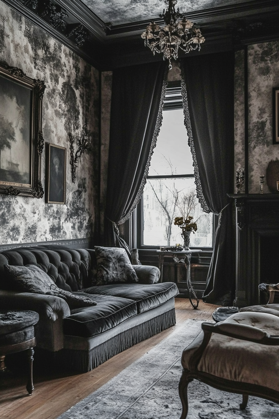 16. Neo-Victorian (Grey And Black Living Room Ideas) - Grey And Black Living Room Ideas
