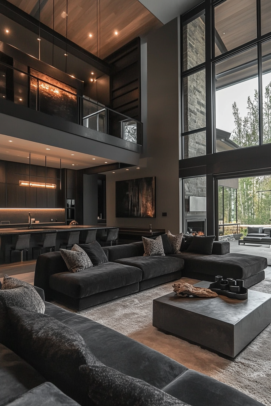 17. Futuristic Function (Grey And Black Living Room Ideas) - Grey And Black Living Room Ideas