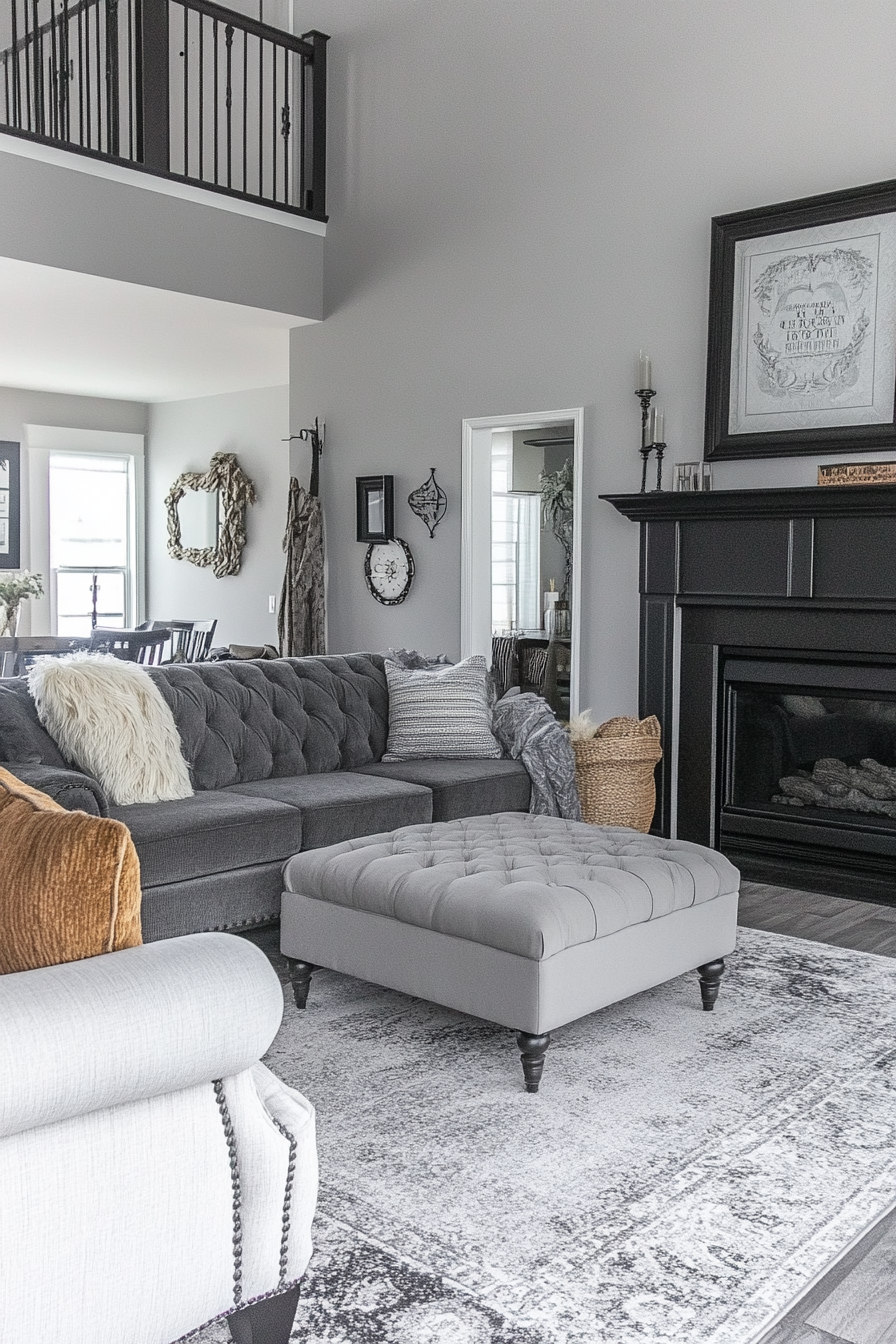 22. Transitional Treasures (Grey And Black Living Room Ideas) - Grey And Black Living Room Ideas