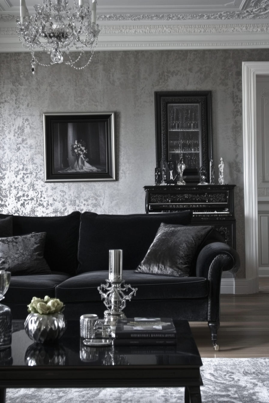 27. Opulent Ornaments (Grey And Black Living Room Ideas) - Grey And Black Living Room Ideas