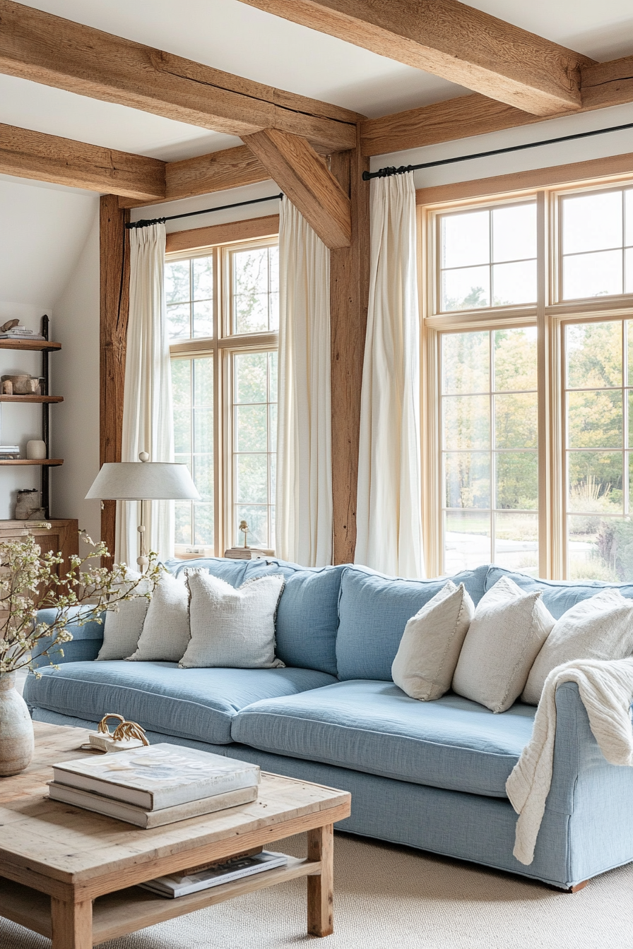 7. Scandinavian Serenity (Blue Sofa Living Room Ideas) - Blue Sofa Living Room Ideas