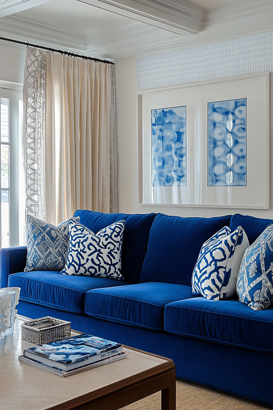 14. Playful Pop (Blue Sofa Living Room Ideas) - Blue Sofa Living Room Ideas