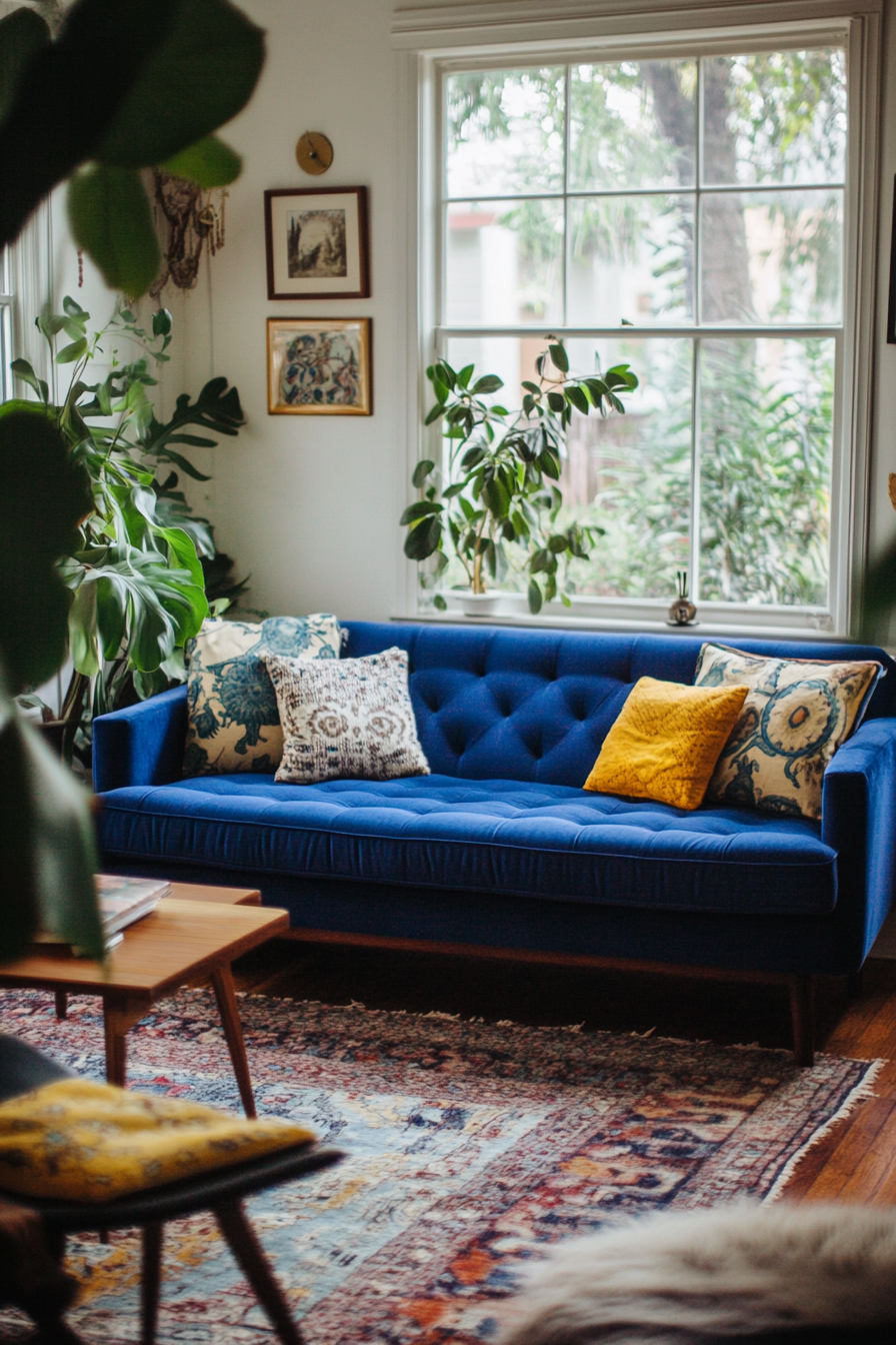 20. Bold and Bright (Blue Sofa Living Room Ideas) - Blue Sofa Living Room Ideas