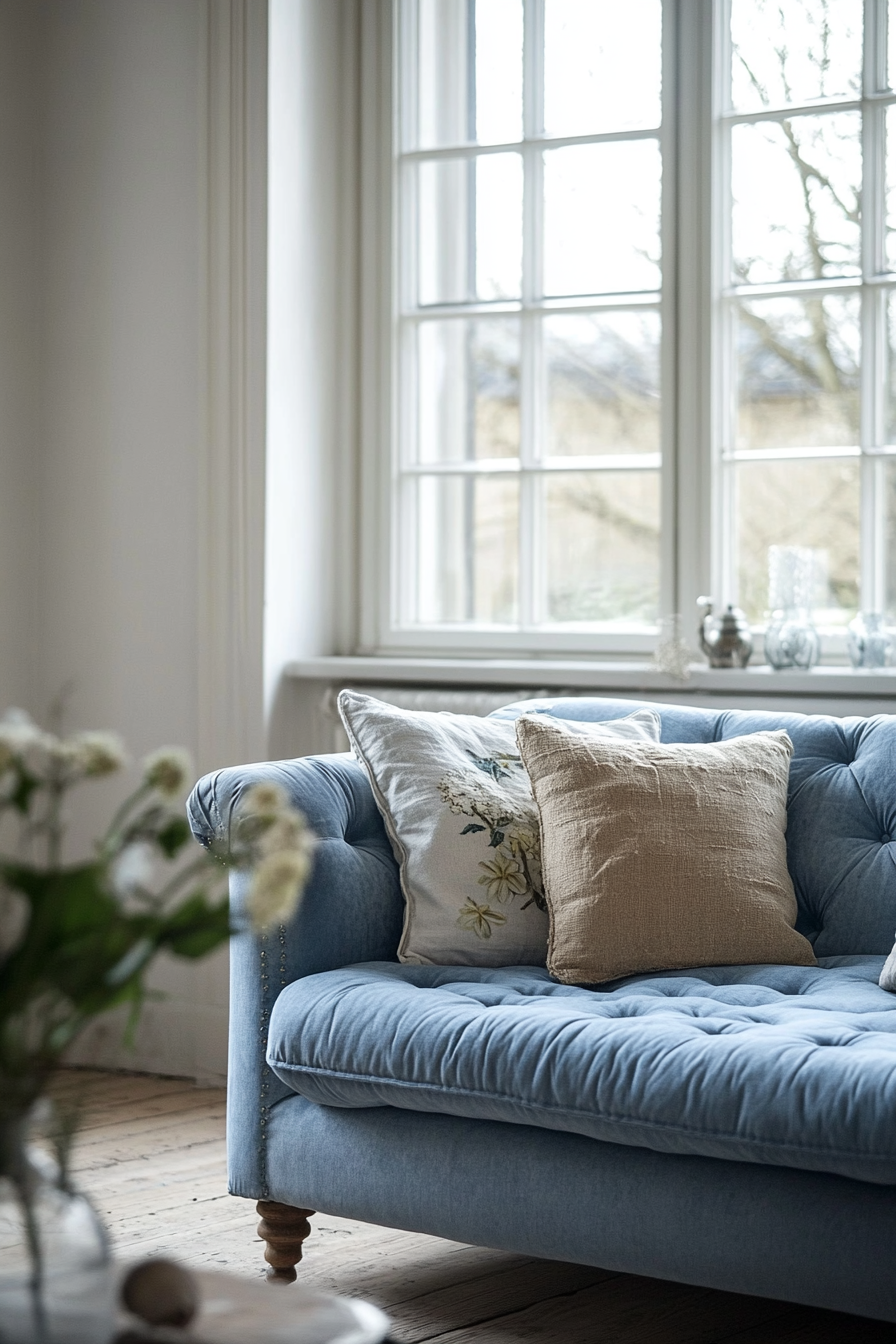 21. Modern Farmhouse (Blue Sofa Living Room Ideas) - Blue Sofa Living Room Ideas