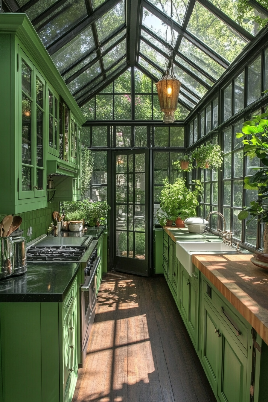 3. Greenhouse Galley (Big Kitchen Ideas) - Big Kitchen Ideas