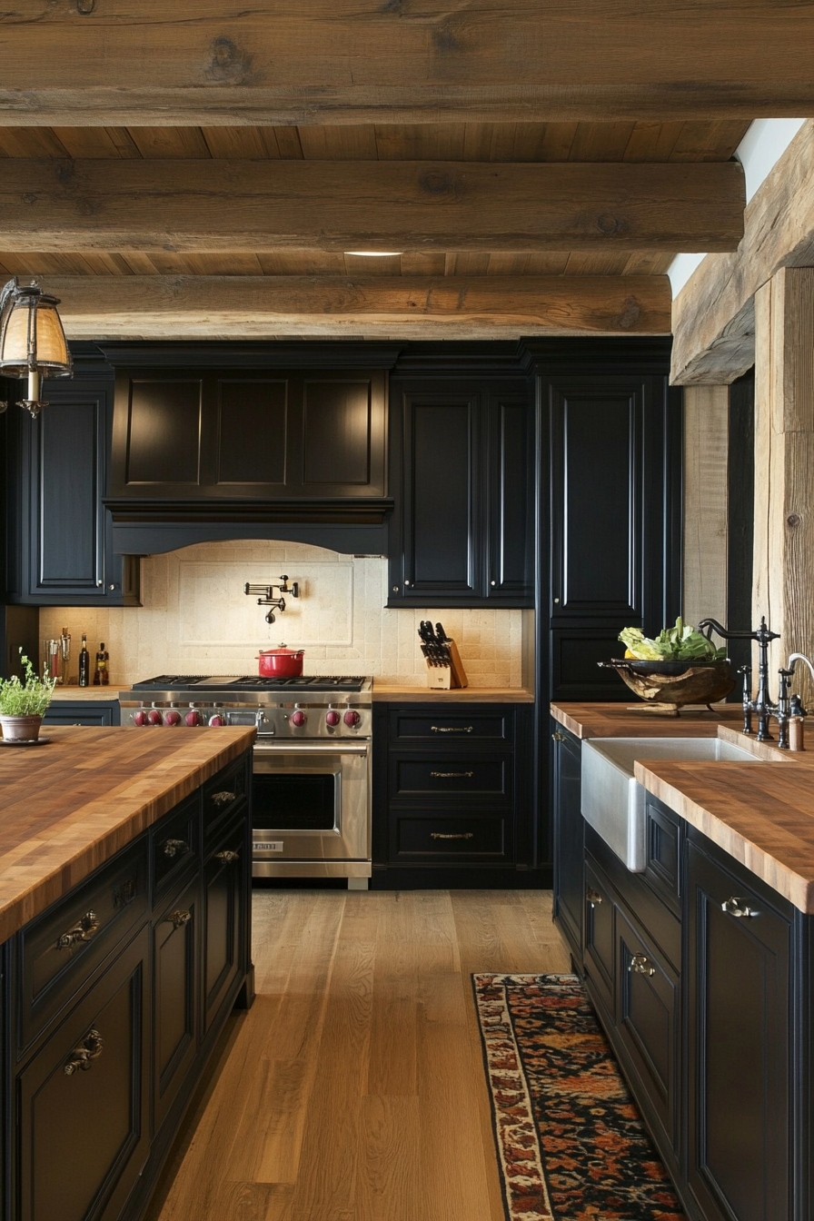 7. Bold Black and Wood (Big Kitchen Ideas) - Big Kitchen Ideas