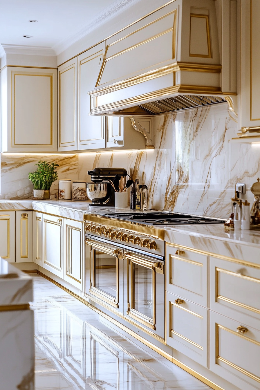 20. Golden Glamour (Big Kitchen Ideas) - Big Kitchen Ideas