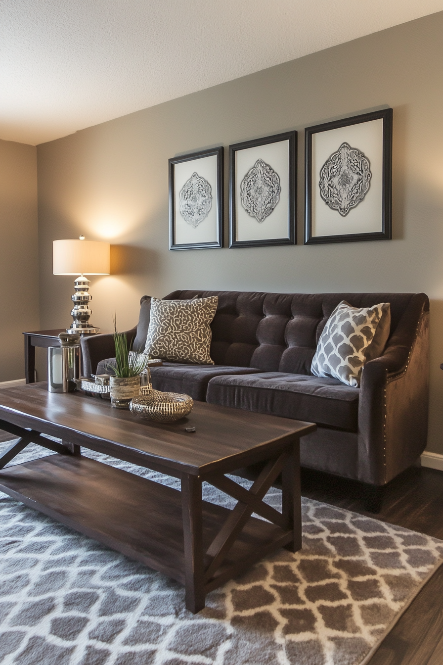 11. Vintage Vibes (Dark Brown Sofa Living Room Ideas) - Dark Brown Sofa Living Room Ideas