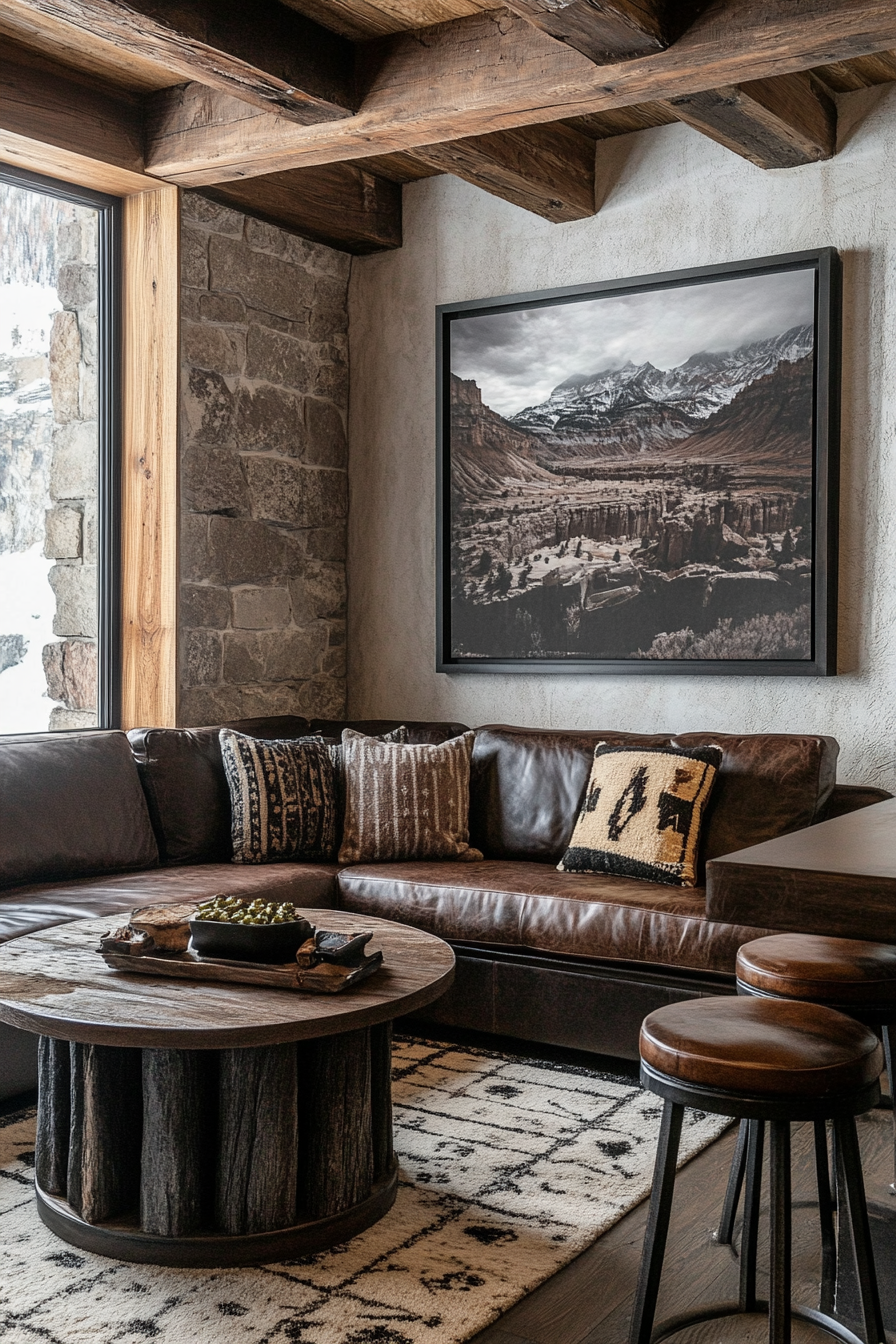 22. Southwestern Spirit (Dark Brown Sofa Living Room Ideas) - Dark Brown Sofa Living Room Ideas