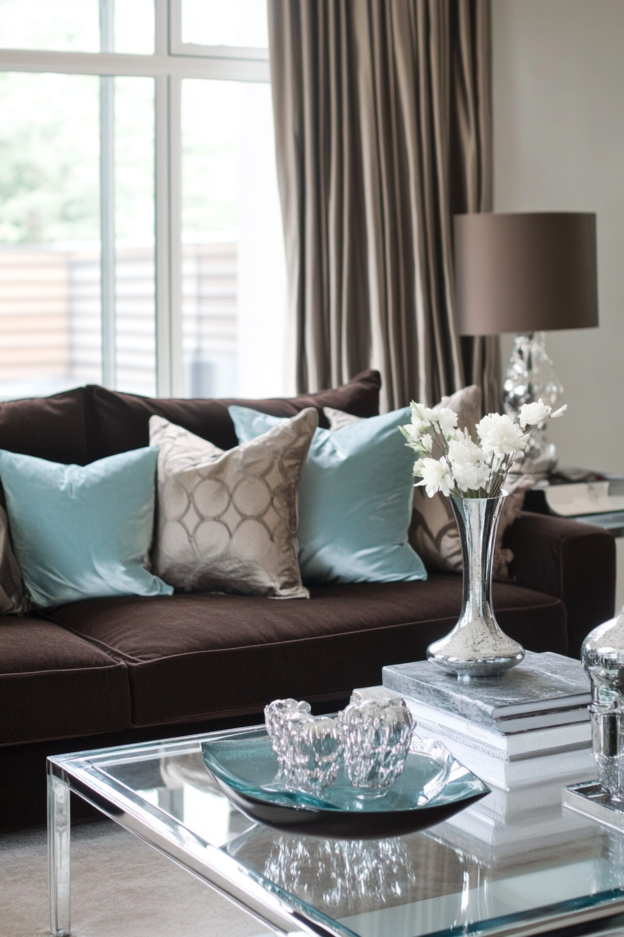 24. Winter Wonderland (Dark Brown Sofa Living Room Ideas) - Dark Brown Sofa Living Room Ideas