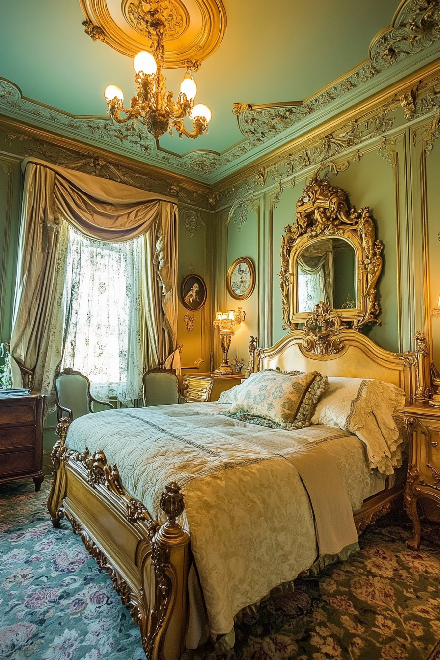 2. Antique Gold Accents (Victorian Bedroom Ideas) - Victorian Bedroom Ideas