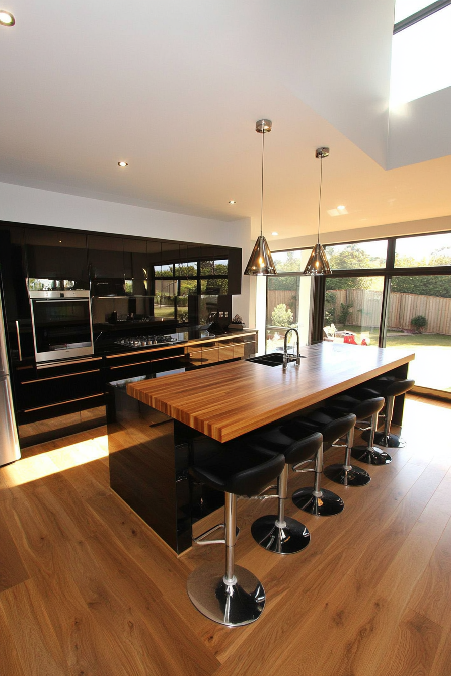 4. Bold Contemporary Minimalism (Black And Wood Kitchen Ideas) - Black And Wood Kitchen Ideas