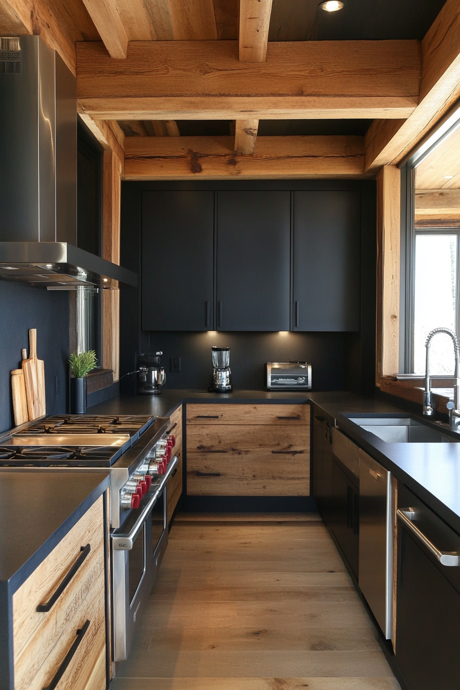 15. Sustainable Modernity (Black And Wood Kitchen Ideas) - Black And Wood Kitchen Ideas
