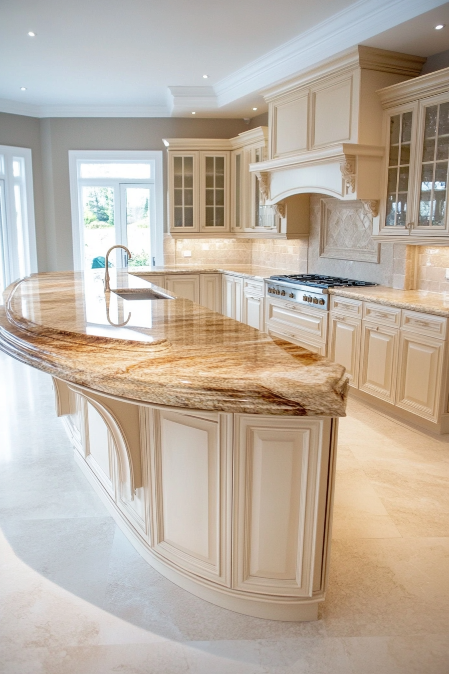 10. Soft Cream with Green Undertones (Cream Kitchen Cabinet Ideas) - Cream Kitchen Cabinet Ideas