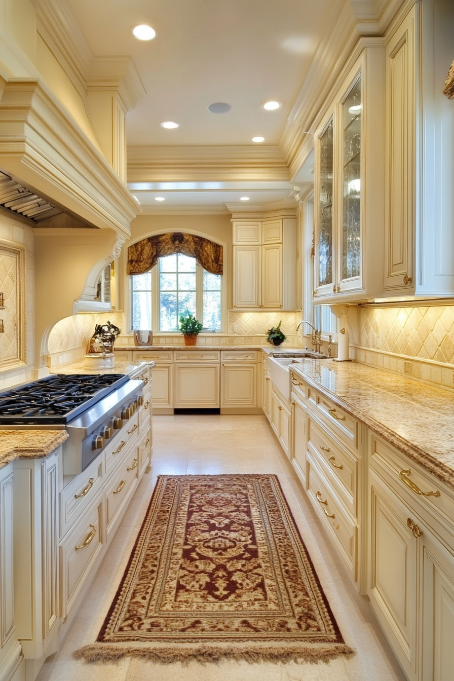 14. Cream with Brass Fixtures (Cream Kitchen Cabinet Ideas) - Cream Kitchen Cabinet Ideas