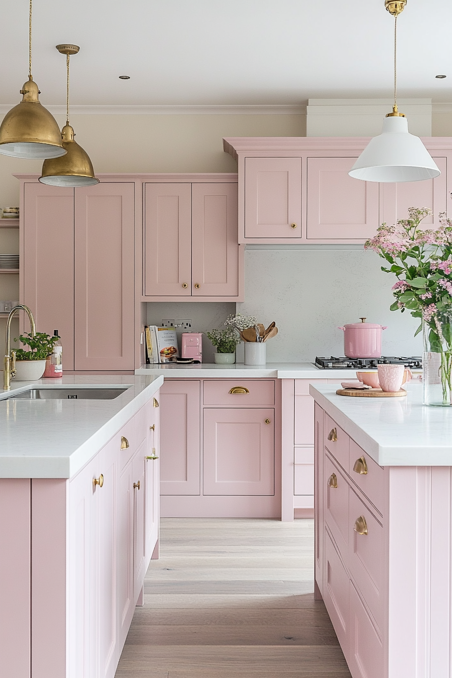 1. Soft Blush Elegance (Pink Kitchen Ideas) - Pink Kitchen Ideas