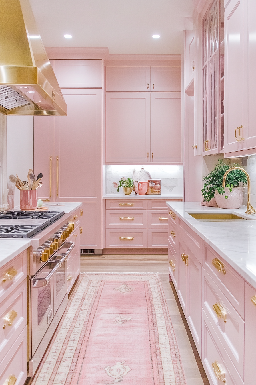 14. Champagne Pink Shine (Pink Kitchen Ideas) - Pink Kitchen Ideas