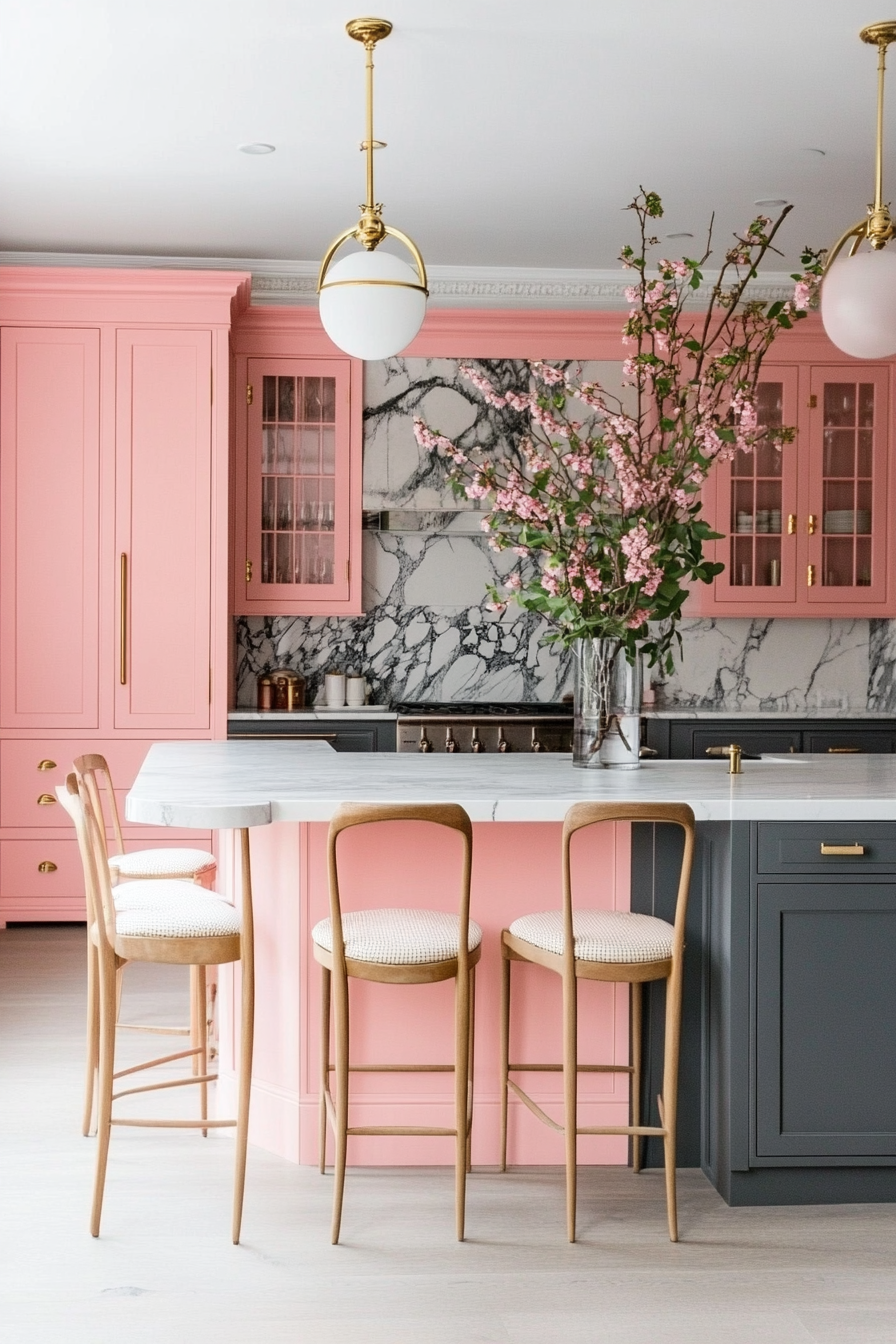 20. Flamingo Pink Statement (Pink Kitchen Ideas) - Pink Kitchen Ideas
