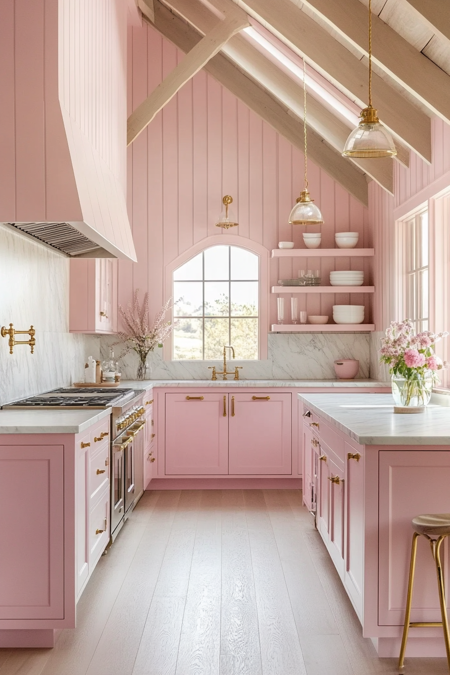21. Tea Rose Tranquility (Pink Kitchen Ideas) - Pink Kitchen Ideas