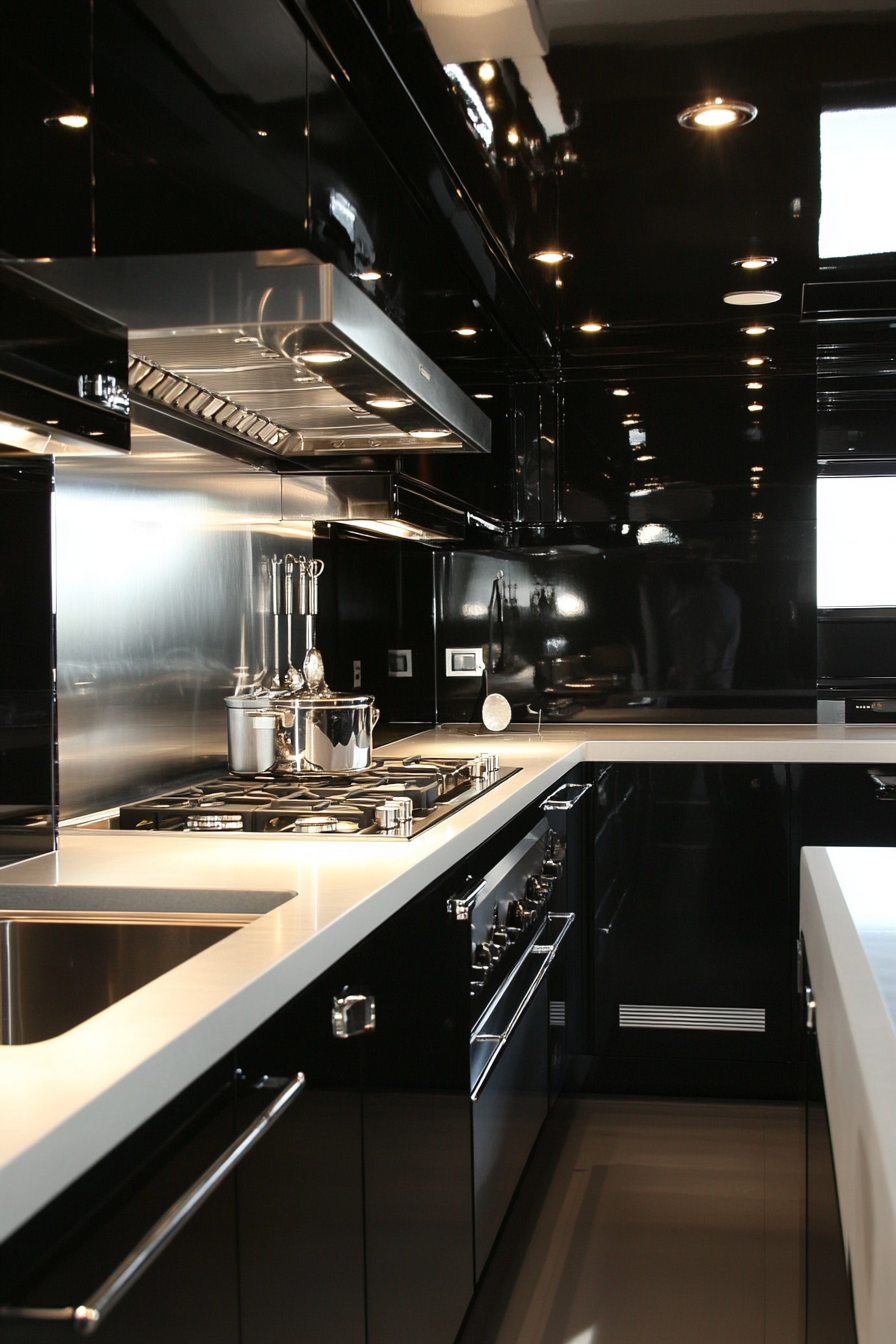 4. Monochrome Sophistication (Luxury Kitchen Ideas) - Luxury Kitchen Ideas