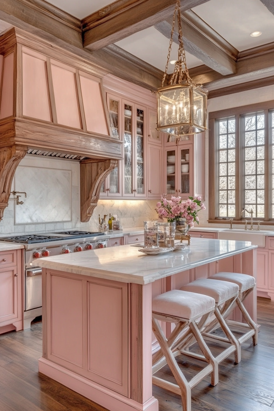 6. Subtle Blush Elegance (Luxury Kitchen Ideas) - Luxury Kitchen Ideas