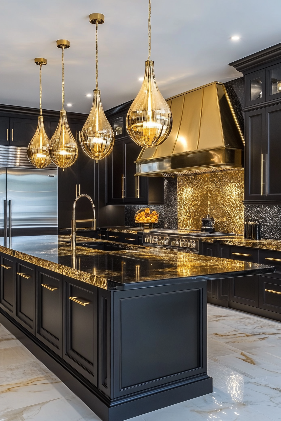 13. Glamorous Gold (Luxury Kitchen Ideas) - Luxury Kitchen Ideas