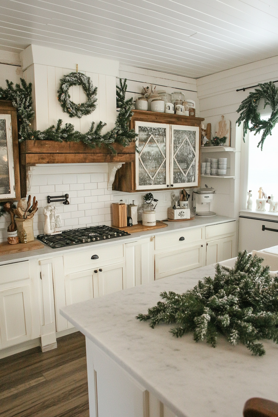 11. Frosted Pine Forest (Christmas Decor Kitchen Ideas) - Christmas Decor Kitchen Ideas
